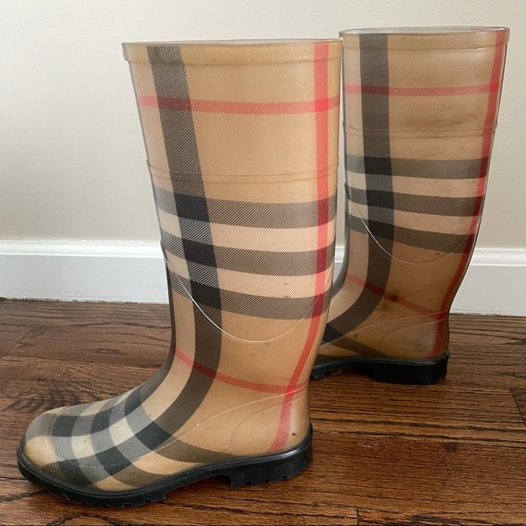 Authentic Burberry Nova Check Plaid Rain boots 5/35 - Picture 6 of 12